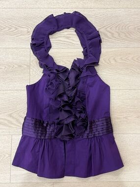 2B Bebe Purple Ruffled Halter Vest